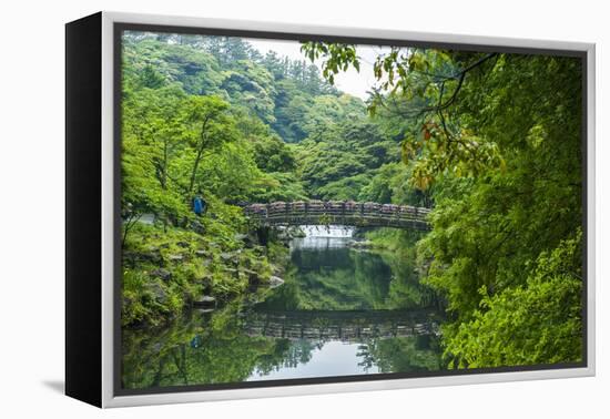 Stone Bridge with Flowers in Seogwipo-Michael-Framed Premier Image Canvas