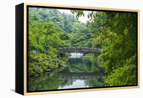 Stone Bridge with Flowers in Seogwipo-Michael-Framed Premier Image Canvas