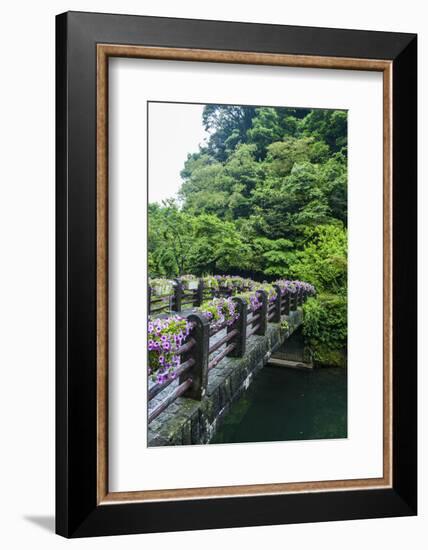 Stone Bridge with Flowers in Seogwipo-Michael-Framed Photographic Print