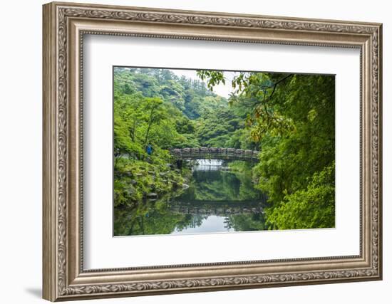 Stone Bridge with Flowers in Seogwipo-Michael-Framed Photographic Print