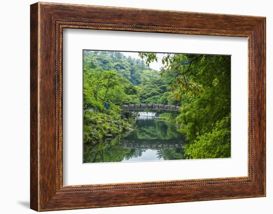 Stone Bridge with Flowers in Seogwipo-Michael-Framed Photographic Print