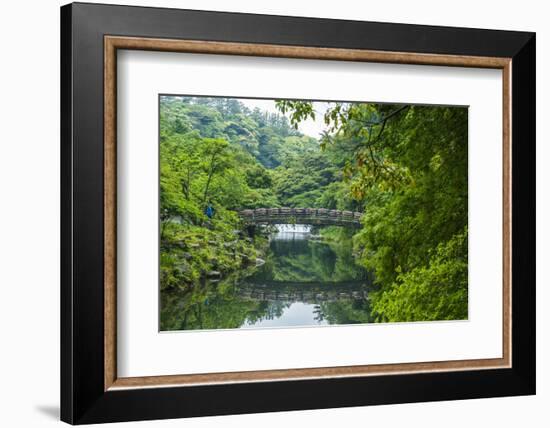 Stone Bridge with Flowers in Seogwipo-Michael-Framed Photographic Print