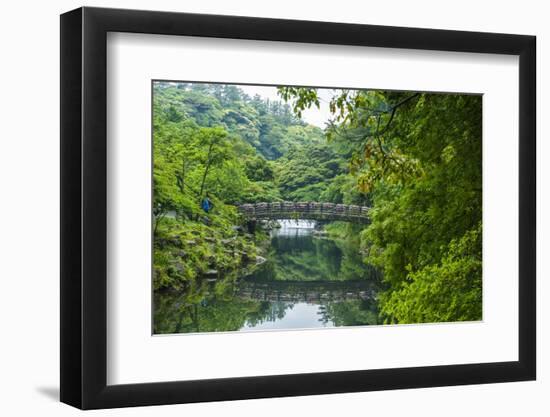 Stone Bridge with Flowers in Seogwipo-Michael-Framed Photographic Print