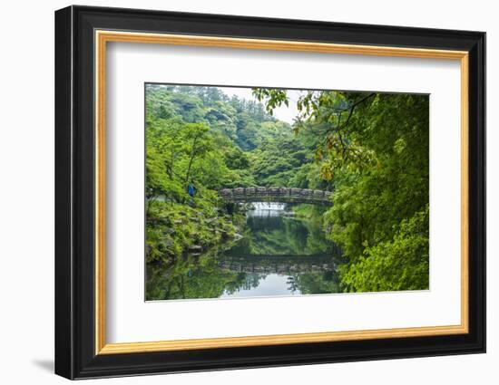 Stone Bridge with Flowers in Seogwipo-Michael-Framed Photographic Print