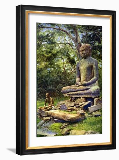 Stone Buddha, a Relic of the Past Glory of Anuradhapura, Ceylon, C1924-null-Framed Giclee Print