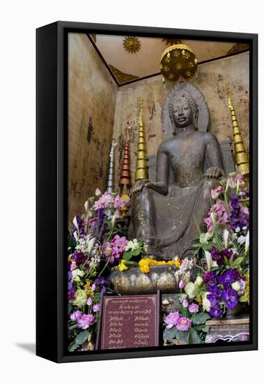 Stone Buddha in Seated Posture, Wat Na Phramane, Ayuthaya, Thailand-Cindy Miller Hopkins-Framed Premier Image Canvas