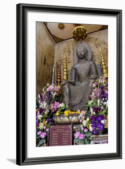 Stone Buddha in Seated Posture, Wat Na Phramane, Ayuthaya, Thailand-Cindy Miller Hopkins-Framed Photographic Print