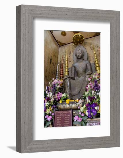 Stone Buddha in Seated Posture, Wat Na Phramane, Ayuthaya, Thailand-Cindy Miller Hopkins-Framed Photographic Print