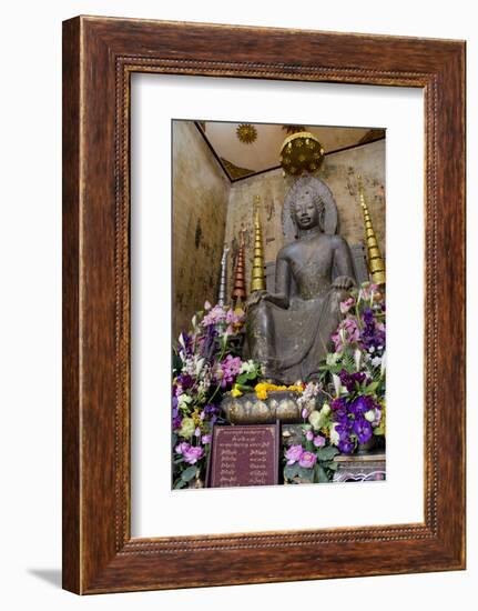 Stone Buddha in Seated Posture, Wat Na Phramane, Ayuthaya, Thailand-Cindy Miller Hopkins-Framed Photographic Print