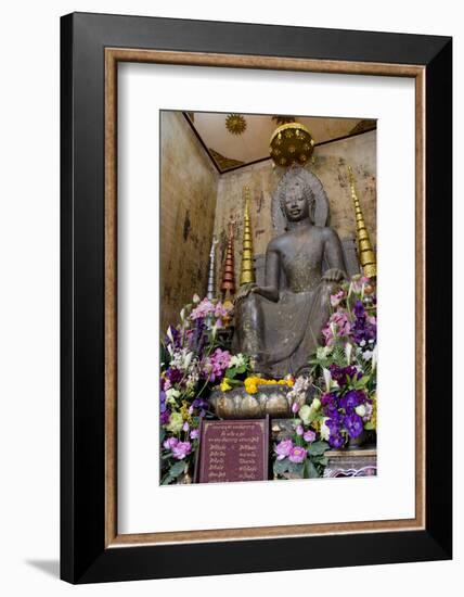 Stone Buddha in Seated Posture, Wat Na Phramane, Ayuthaya, Thailand-Cindy Miller Hopkins-Framed Photographic Print