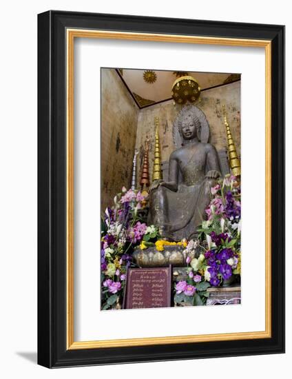 Stone Buddha in Seated Posture, Wat Na Phramane, Ayuthaya, Thailand-Cindy Miller Hopkins-Framed Photographic Print