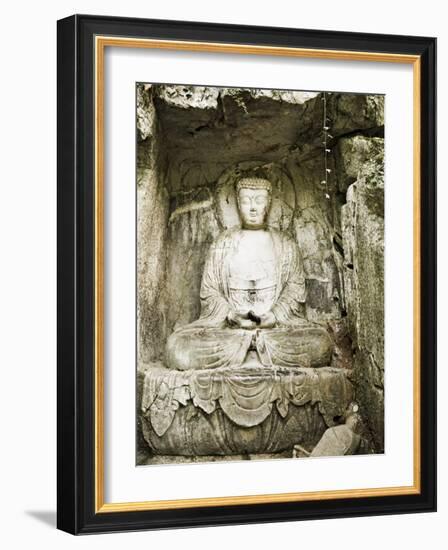 Stone Buddha Rock Carvings, Hangzhou, Zhejiang Province, China, Asia-Jochen Schlenker-Framed Photographic Print