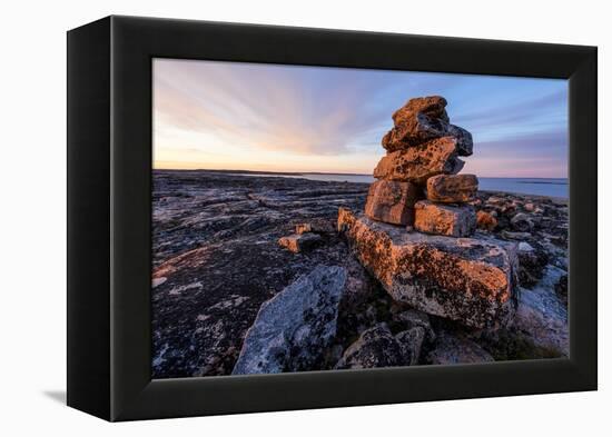 Stone Cairns in Arctic, Nunavut Territory, Canada-Paul Souders-Framed Premier Image Canvas