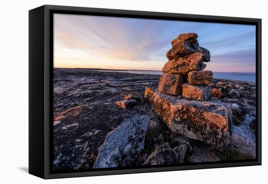 Stone Cairns in Arctic, Nunavut Territory, Canada-Paul Souders-Framed Premier Image Canvas