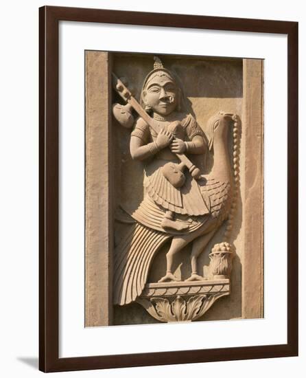 Stone Carving in Hotel Prithvi Vilas Palace, Jhalawar, Rajasthan, India-Keren Su-Framed Photographic Print