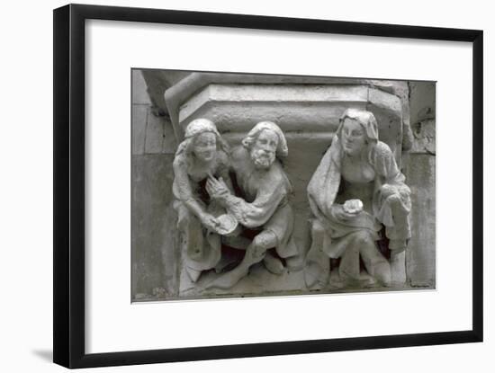Stone carving on the side of a house in Bruges-Unknown-Framed Giclee Print