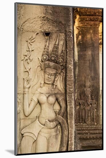 Stone Carvings at Angkor Wat, Cambodia-Paul Souders-Mounted Photographic Print