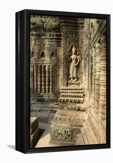 Stone Carvings of Apsara at Angkor Wat, Cambodia-Paul Souders-Framed Premier Image Canvas