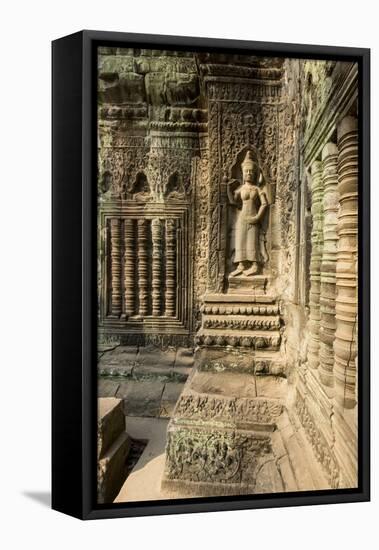 Stone Carvings of Apsara at Angkor Wat, Cambodia-Paul Souders-Framed Premier Image Canvas