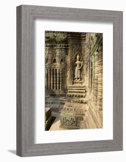 Stone Carvings of Apsara at Angkor Wat, Cambodia-Paul Souders-Framed Photographic Print