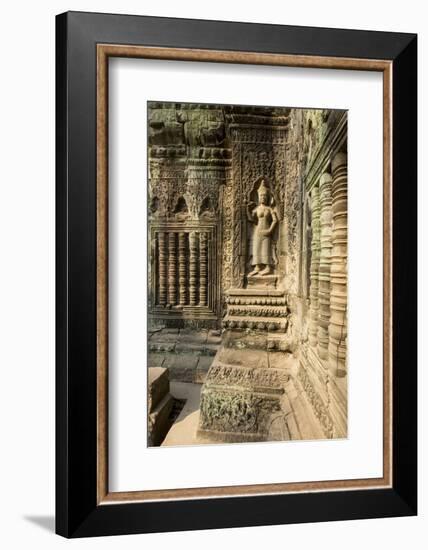 Stone Carvings of Apsara at Angkor Wat, Cambodia-Paul Souders-Framed Photographic Print