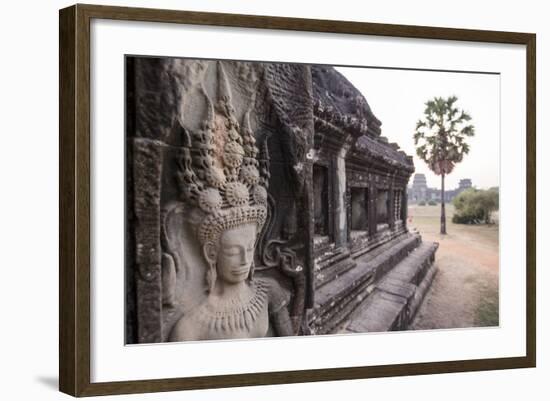 Stone Carvings of Apsaras at Angkor Wat, Cambodia-Paul Souders-Framed Photographic Print