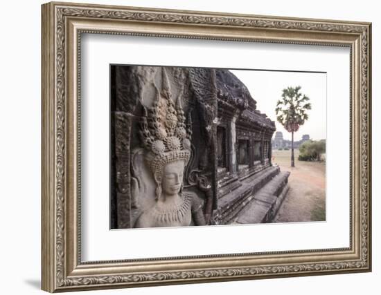 Stone Carvings of Apsaras at Angkor Wat, Cambodia-Paul Souders-Framed Photographic Print