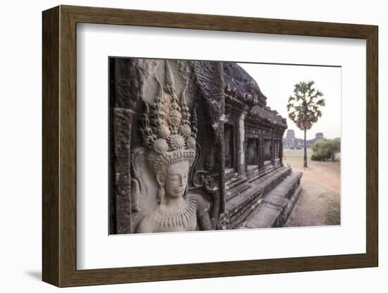 Stone Carvings of Apsaras at Angkor Wat, Cambodia-Paul Souders-Framed Photographic Print