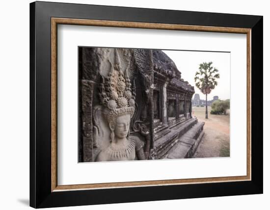 Stone Carvings of Apsaras at Angkor Wat, Cambodia-Paul Souders-Framed Photographic Print