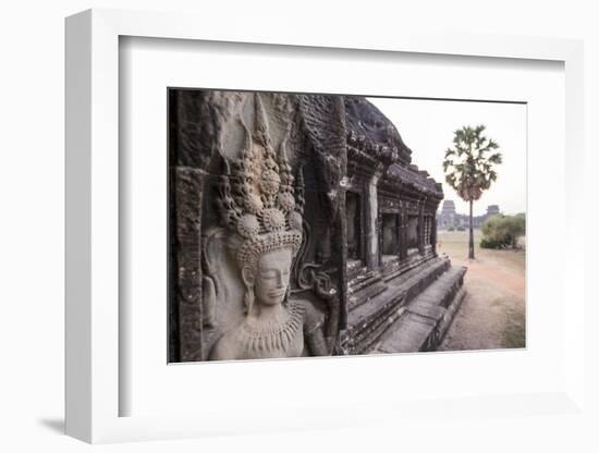 Stone Carvings of Apsaras at Angkor Wat, Cambodia-Paul Souders-Framed Photographic Print