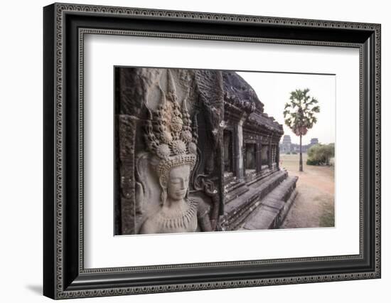 Stone Carvings of Apsaras at Angkor Wat, Cambodia-Paul Souders-Framed Photographic Print