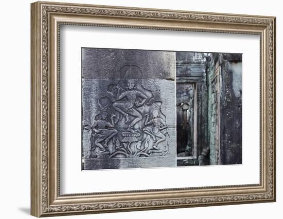 Stone Carvings of Apsaras at Angkor Wat, Cambodia-Paul Souders-Framed Photographic Print