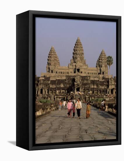 Stone Causeway Gates, Angkor Wat, Unesco World Heritage Site, Angkor, Siem Reap, Cambodia-Alain Evrard-Framed Premier Image Canvas