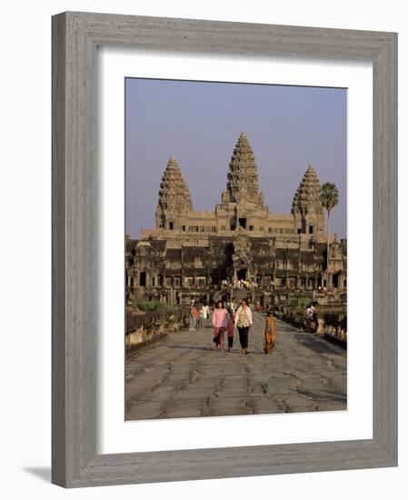 Stone Causeway Gates, Angkor Wat, Unesco World Heritage Site, Angkor, Siem Reap, Cambodia-Alain Evrard-Framed Photographic Print