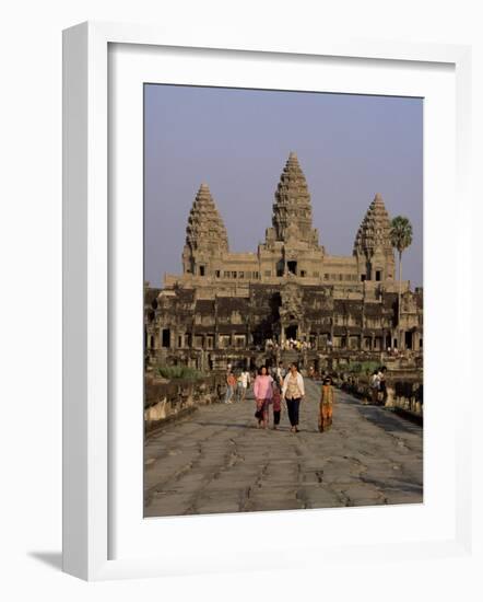 Stone Causeway Gates, Angkor Wat, Unesco World Heritage Site, Angkor, Siem Reap, Cambodia-Alain Evrard-Framed Photographic Print