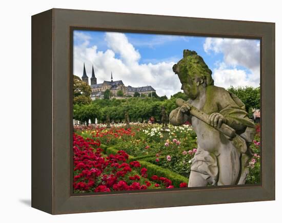 Stone Cherub, Rosengarten, the Neue Residenz, Bamberg, Germany-Miva Stock-Framed Premier Image Canvas