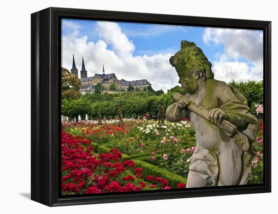 Stone Cherub, Rosengarten, the Neue Residenz, Bamberg, Germany-Miva Stock-Framed Premier Image Canvas