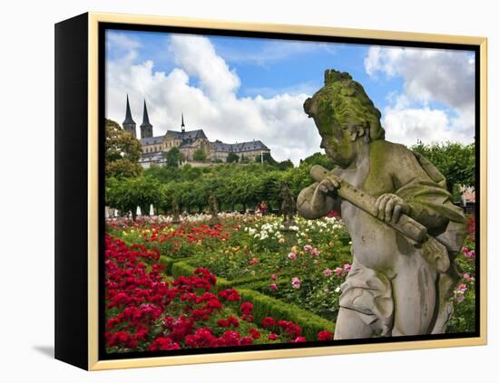 Stone Cherub, Rosengarten, the Neue Residenz, Bamberg, Germany-Miva Stock-Framed Premier Image Canvas