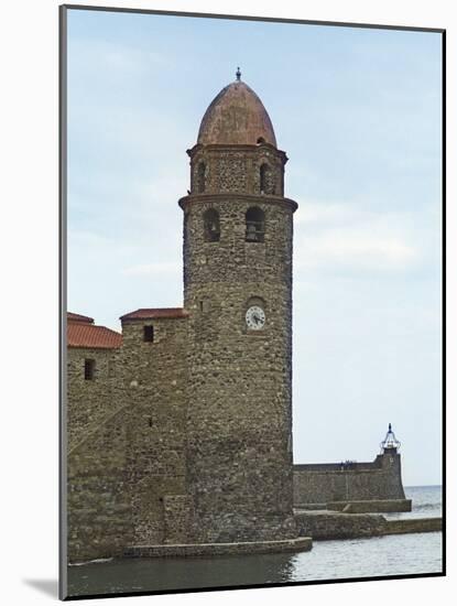 Stone Church, Notre Dame Des Anges, Harbour of the Collioure Fishing Village-Per Karlsson-Mounted Photographic Print