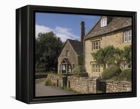 Stone Cottages, Lower Slaughter, the Cotswolds, Gloucestershire, England, United Kingdom-David Hughes-Framed Premier Image Canvas