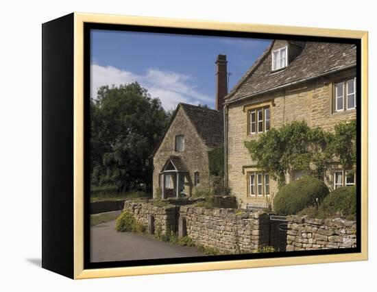 Stone Cottages, Lower Slaughter, the Cotswolds, Gloucestershire, England, United Kingdom-David Hughes-Framed Premier Image Canvas