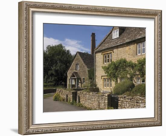 Stone Cottages, Lower Slaughter, the Cotswolds, Gloucestershire, England, United Kingdom-David Hughes-Framed Photographic Print