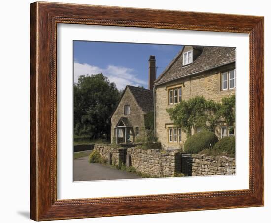 Stone Cottages, Lower Slaughter, the Cotswolds, Gloucestershire, England, United Kingdom-David Hughes-Framed Photographic Print