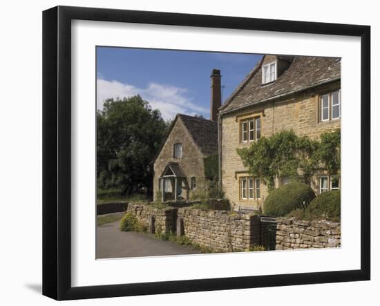 Stone Cottages, Lower Slaughter, the Cotswolds, Gloucestershire, England, United Kingdom-David Hughes-Framed Photographic Print