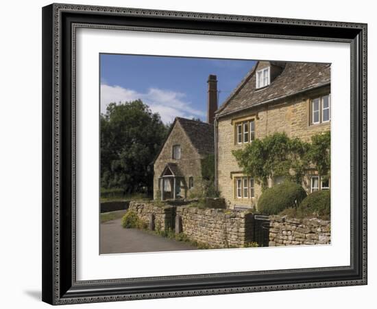 Stone Cottages, Lower Slaughter, the Cotswolds, Gloucestershire, England, United Kingdom-David Hughes-Framed Photographic Print