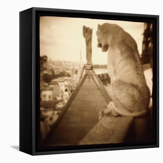 Stone Creature, Notre Dame Cathedral, Paris-Theo Westenberger-Framed Premier Image Canvas