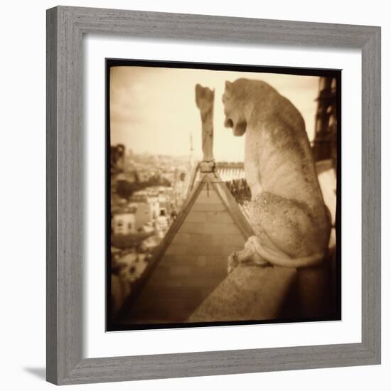 Stone Creature, Notre Dame Cathedral, Paris-Theo Westenberger-Framed Photographic Print