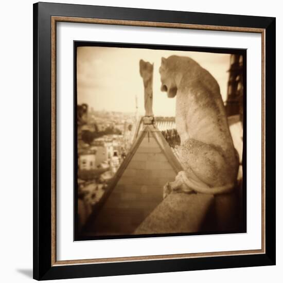 Stone Creature, Notre Dame Cathedral, Paris-Theo Westenberger-Framed Photographic Print