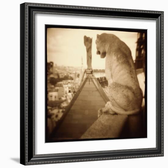 Stone Creature, Notre Dame Cathedral, Paris-Theo Westenberger-Framed Photographic Print