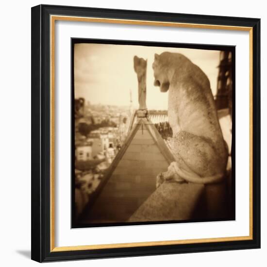 Stone Creature, Notre Dame Cathedral, Paris-Theo Westenberger-Framed Photographic Print